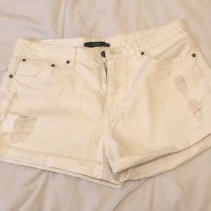 New Evn1 white distressed Jean shorts